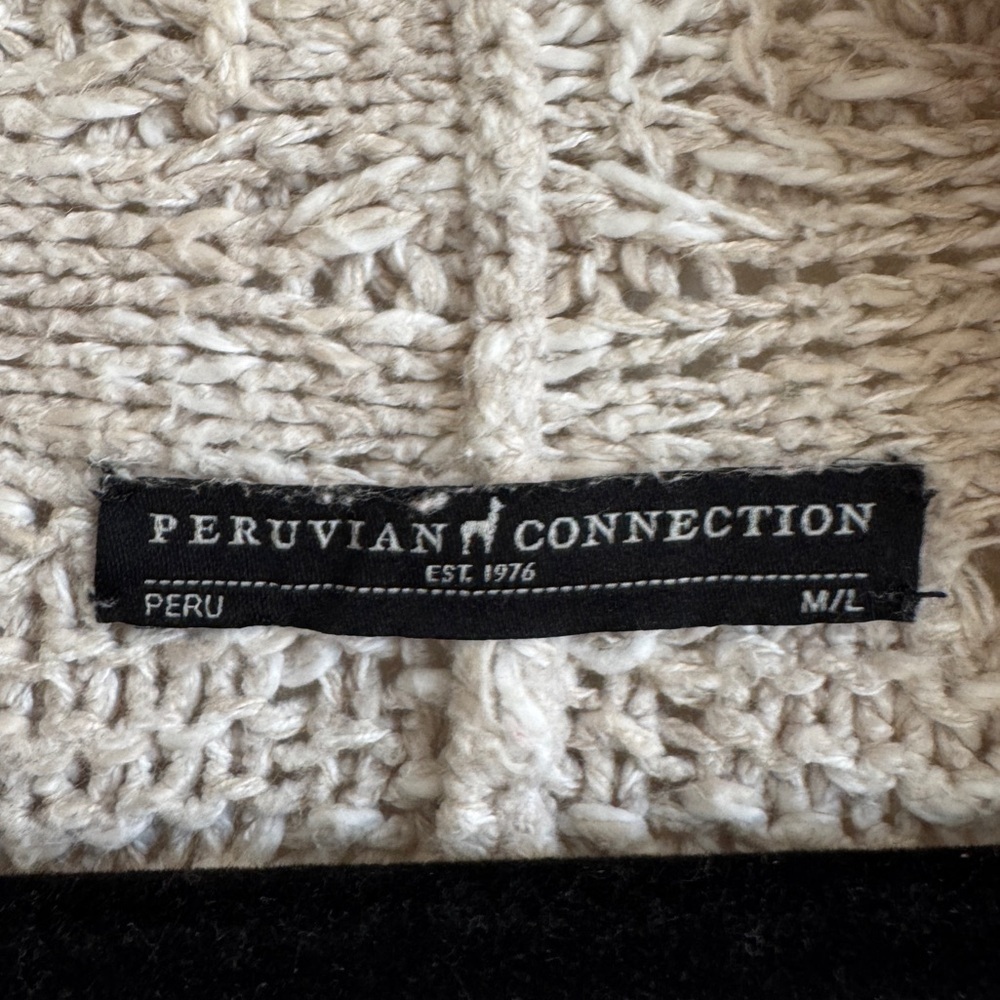 Peruvian Connection Open-Front Elbow Sleeve Pima … - image 5